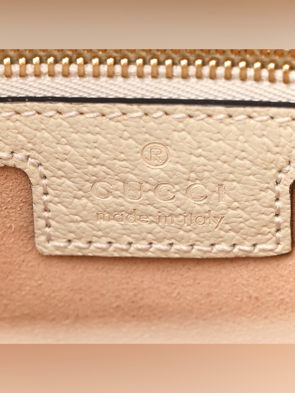Gucci Ophidia GG Supreme Medium Web Tote Beige Canvas Ivory Leather Authentic - Picture 10 of 13